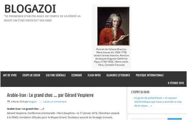 reprise article Gérard Vespierre Géopolitique 2018